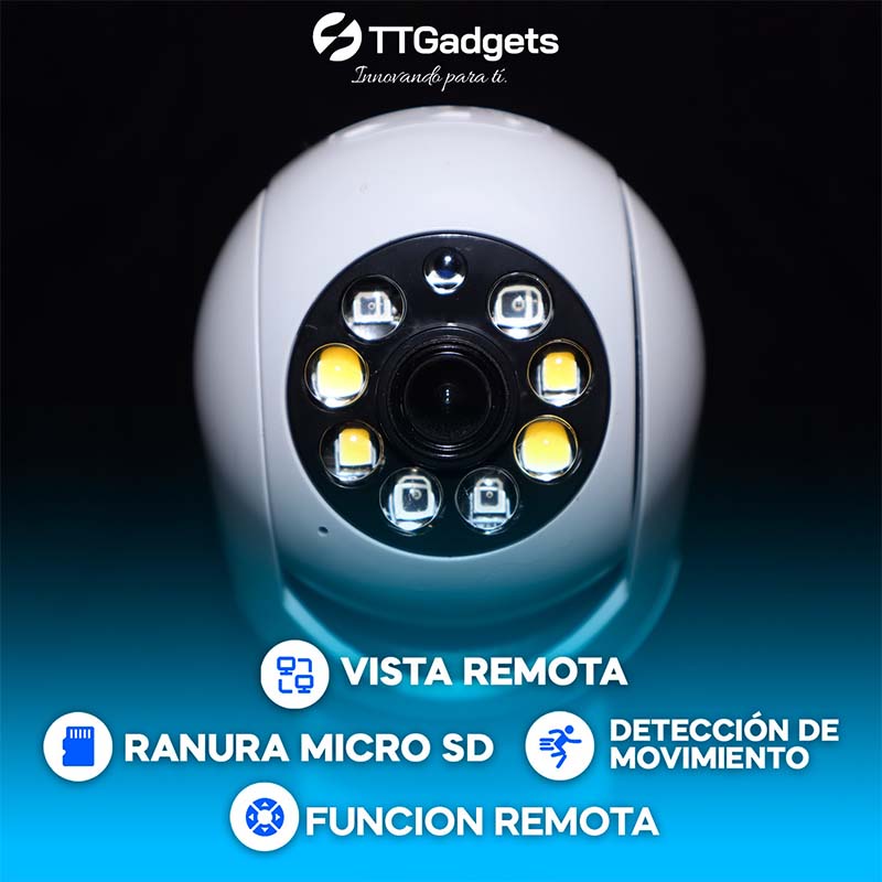 Kit de 2 Cámaras de Seguridad 3MP, Cámaras WiFi Bombillas Inalámbricas para Interior 2304x1296P Full HD, Alarma Sirena Automatica Visión Nocturna | Compatible IOS/Android